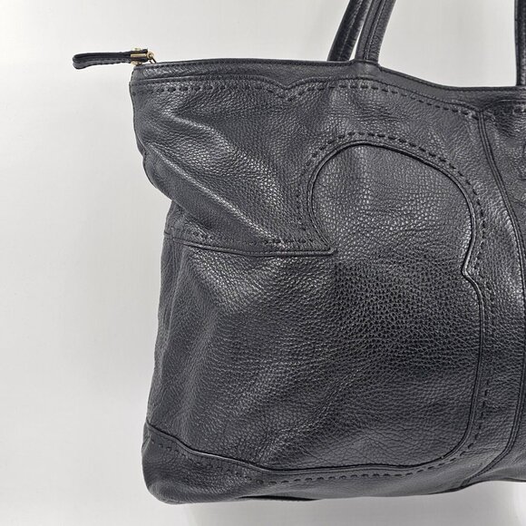 Tory Burch Amalie Slouch Leather Shoulder Tote Black Leather - Picture 11 of 16